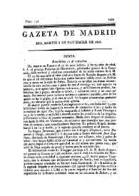 Gazeta de Madrid. 1808. Núm. 142, 8 de noviembre de 1808 | Biblioteca Virtual Miguel de Cervantes