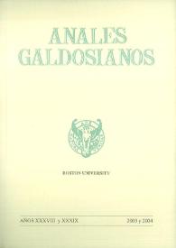 Anales galdosianos. Año XXXVIII y XXXIX, 2003-2004 | Biblioteca Virtual Miguel de Cervantes