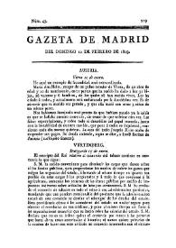 Gazeta de Madrid. 1809. Núm. 43, 12 de febrero de 1809 | Biblioteca Virtual Miguel de Cervantes