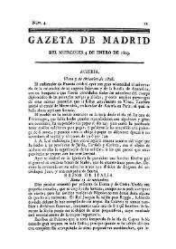 Gazeta de Madrid. 1809. Núm. 4, 4 de enero de 1809 | Biblioteca Virtual Miguel de Cervantes