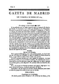 Gazeta de Madrid. 1809. Núm. 6, 6 de enero de 1809 | Biblioteca Virtual Miguel de Cervantes