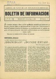 Boletín de Información. Campaña en favor de los republicanos españoles. Núm. 1, 10 de marzo de 1941 | Biblioteca Virtual Miguel de Cervantes