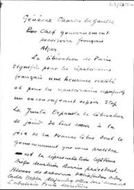 Carta de la Junta Española de Liberación a Charles De Gaulle. 1944? | Biblioteca Virtual Miguel de Cervantes
