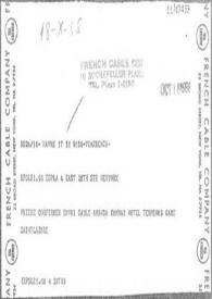 Telegrama de la Western Union International Communications, 14 de octubre de 1958 | Biblioteca Virtual Miguel de Cervantes