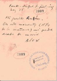 Carta de Sawa, Alejandro | Biblioteca Virtual Miguel de Cervantes