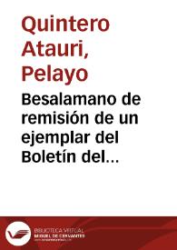 Besalamano de remisión de un ejemplar del Boletín del Museo de Bellas Artes de Cádiz y le ruega lea las páginas 8 a 14, que se refieren a la ocupación indebida del local de Bellas Artes | Biblioteca Virtual Miguel de Cervantes