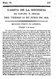 Gaceta de la Regencia de España e Indias. Año 1810. Núm. 38, 22 de junio de 1810 | Biblioteca Virtual Miguel de Cervantes