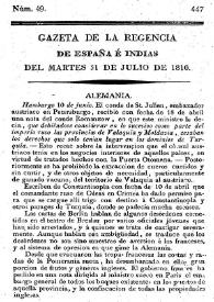 Gaceta de la Regencia de España e Indias. Año 1810. Núm. 49, 31 de julio de 1810 | Biblioteca Virtual Miguel de Cervantes