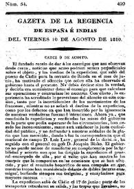 Gaceta de la Regencia de España e Indias. Año 1810. Núm. 54, 10 de agosto de 1810 | Biblioteca Virtual Miguel de Cervantes