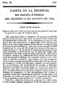 Gaceta de la Regencia de España e Indias. Año 1810. Núm. 56, 14 de agosto de 1810 | Biblioteca Virtual Miguel de Cervantes
