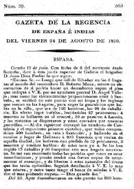Gaceta de la Regencia de España e Indias. Año 1810. Núm. 59, 24 de agosto de 1810 | Biblioteca Virtual Miguel de Cervantes
