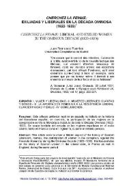 "Cherchez la femme": Exiliadas y liberales en la Década Ominosa (1823-1833) / Juan Francisco Fuentes Aragonés | Biblioteca Virtual Miguel de Cervantes