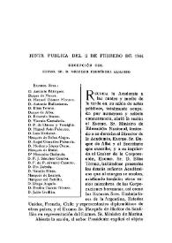 Junta pública del 2 de febrero de 1944. Recepción del Excmo. Sr. D. Melchor Fernández Almagro / V. Castañeda | Biblioteca Virtual Miguel de Cervantes