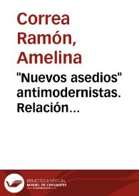 "Nuevos asedios" antimodernistas. Relación discurso-poder en "Historia crítica del modernismo" de Silva Uzcátegui / por Amelina Correa | Biblioteca Virtual Miguel de Cervantes
