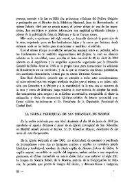 La iglesia parroquial de San Sebastián, de Madrid / Francisco Íñiguez Almech | Biblioteca Virtual Miguel de Cervantes