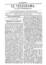 El Telegrama : diario progresista. Año I, núm. 35, miércoles 17 de julio de 1889 | Biblioteca Virtual Miguel de Cervantes