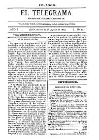 El Telegrama : diario progresista. Año I, núm. 52, martes 26 de agosto de 1889 | Biblioteca Virtual Miguel de Cervantes