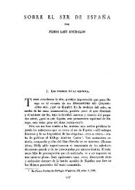 Sobre el ser de España / por Pedro Laín Entralgo | Biblioteca Virtual Miguel de Cervantes