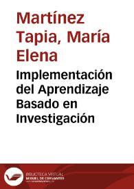 Implementación del Aprendizaje Basado en Investigación | Biblioteca Virtual Miguel de Cervantes