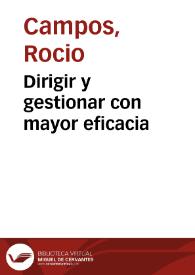Dirigir y gestionar con mayor eficacia | Biblioteca Virtual Miguel de Cervantes