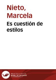 Es cuestión de estilos | Biblioteca Virtual Miguel de Cervantes
