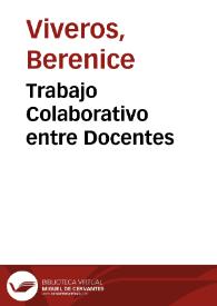 Trabajo Colaborativo entre Docentes | Biblioteca Virtual Miguel de Cervantes