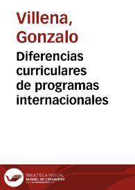 Diferencias curriculares de programas internacionales | Biblioteca Virtual Miguel de Cervantes