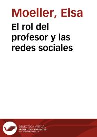 El rol del profesor y las redes sociales | Biblioteca Virtual Miguel de Cervantes