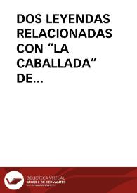 DOS LEYENDAS RELACIONADAS CON “LA CABALLADA” DE ATIENZA (GUADALAJARA) / Lopez De Los Mozos, José Ramón | Biblioteca Virtual Miguel de Cervantes