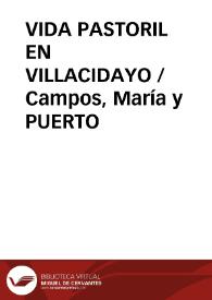 VIDA PASTORIL EN VILLACIDAYO / Campos, María y PUERTO | Biblioteca Virtual Miguel de Cervantes