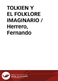 TOLKIEN Y EL FOLKLORE IMAGINARIO / Herrero, Fernando | Biblioteca Virtual Miguel de Cervantes