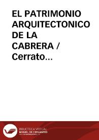 EL PATRIMONIO ARQUITECTONICO DE LA CABRERA / Cerrato Alvarez, Ángel / ORTEGA | Biblioteca Virtual Miguel de Cervantes