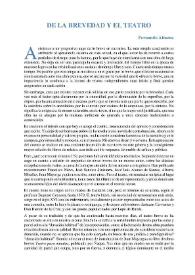 De la brevedad y el teatro / Fernando Almena | Biblioteca Virtual Miguel de Cervantes