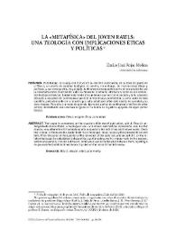 La "metafísica" del joven Rawls : una teología con implicaciones éticas y políticas / Emilio José Rojas Molina | Biblioteca Virtual Miguel de Cervantes