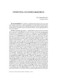 Entrevista con Ricardo Caracciolo / Cristina Redondo | Biblioteca Virtual Miguel de Cervantes