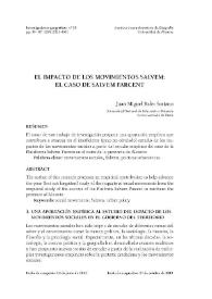 El impacto de los movimientos salvem : el caso de Salvem Parcent / Juan Miguel Rafet Soriano | Biblioteca Virtual Miguel de Cervantes