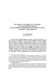 Del libro a las tablas : la comedia "Las aventuras de Grecia" como ejemplo de reescritura burlesca de la materia caballeresca / Claudia Demattè | Biblioteca Virtual Miguel de Cervantes