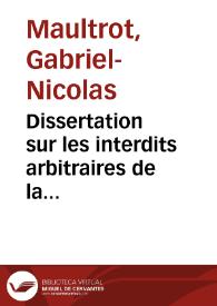 Dissertation sur les interdits arbitraires de la célébration de la messe | Biblioteca Virtual Miguel de Cervantes