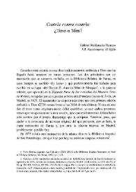 "Cautela contra cautela": ¿Tirso o Mira? / Gabriel Maldonado Palmero | Biblioteca Virtual Miguel de Cervantes