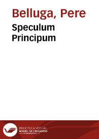 Speculum Principum | Biblioteca Virtual Miguel de Cervantes