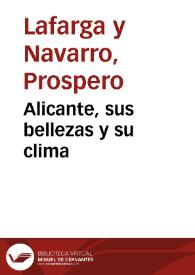 Alicante, sus bellezas y su clima | Biblioteca Virtual Miguel de Cervantes