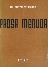 Prosa menuda / M. González Prada | Biblioteca Virtual Miguel de Cervantes