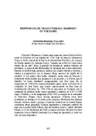 Dionisio Solís, traductor del "Mahomet" de Voltaire / Jerónimo Herrera Navarro | Biblioteca Virtual Miguel de Cervantes
