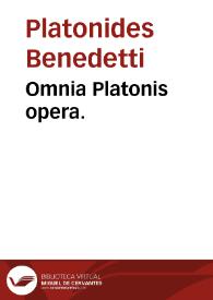 Omnia Platonis opera | Biblioteca Virtual Miguel de Cervantes