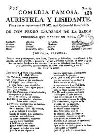 Auristela y Lisidante. Fiesta que se representó á SSMM. en el Coliseo del Buen Retiro / por Don Pedro Calderon de la Barca | Biblioteca Virtual Miguel de Cervantes