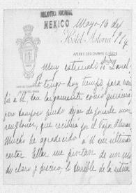 [Tarjeta postal de Carmen Romero Rubio de Díaz a Enrique Danel en México. París, 16 de mayo de 1914] | Biblioteca Virtual Miguel de Cervantes