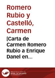 [Carta de Carmen Romero Rubio a Enrique Danel en México. París, 14 de julio de 1914] | Biblioteca Virtual Miguel de Cervantes