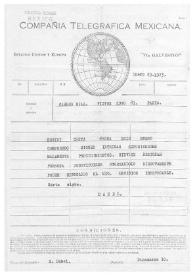 [Telegrama de Enrique Danel a Carmen Romero Rubio de Díaz en París. México, 29 de enero de 1923] | Biblioteca Virtual Miguel de Cervantes