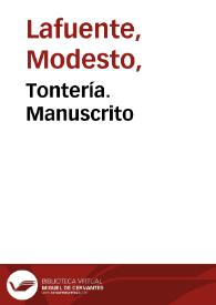 Tontería. Manuscrito | Biblioteca Virtual Miguel de Cervantes