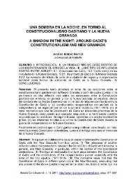 Una sombra en la noche: en torno al constitucionalismo gaditano y la Nueva Granada / Andrés Botero Bernal | Biblioteca Virtual Miguel de Cervantes